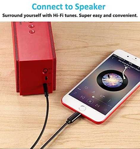 Кабел AUX за iPhone, [сертифициран от Apple Пфи] AUX аудио кабел Lightning до 3,5 мм, Съвместим с iPhone 14 13 12 11 XR XS X 8 7