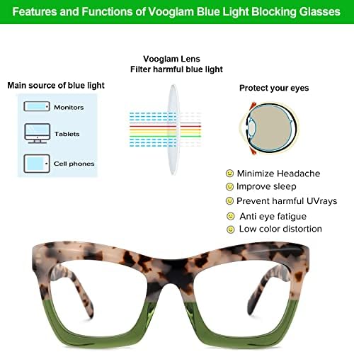 Правоъгълни очила VOOGLAM за жени с безрецептурными прозрачни лещи Sienna