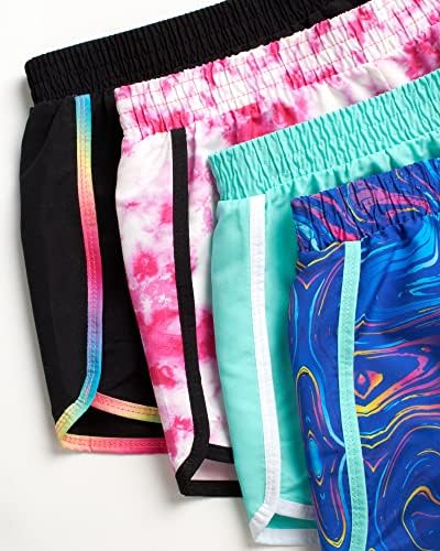 Активни къси панталони за момичета bonibon *s - Тъкани шорти за бягане в спортното залата от 4 на опаковките с колан чанта (7-16)