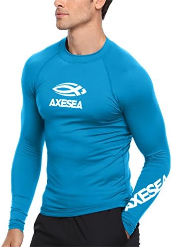 AXESEA Мъжка Риза за гмуркане с дълъг ръкав Rashguard UPF 50 + Обрив Guard, Спортни Потници за гмуркане