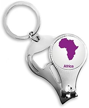 Лилава Илюстрация на Африка Карта Модел Ножица за Нокти Халка Ключодържател Отварачка за Бутилки Машина За Рязане