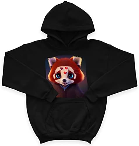 Детска hoody с качулка от порести руно Red Panda - Добра Детска hoody с качулка - Готин дизайн качулки за деца