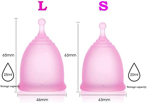 Менструална чаша ViiNA - за Многократна употреба Меки Менструални чаши от медицински силикон - с Преносим контейнер за почистване