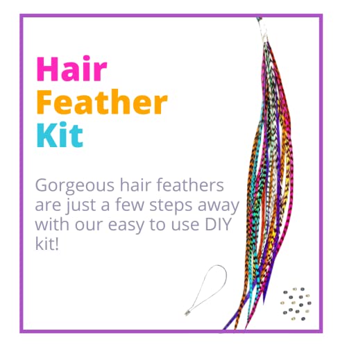 Удължаване на коса от пера, истински петел пера, дълги цветове на дъгата (RAIN mix)