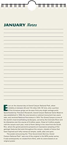 Плакат на националните паркове Изкуство WPA Вечен календар, рожден Ден, Годишнина от Семеен дата на Годишни Напомняния на 5.5 x 11,5