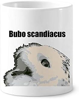 Bubo Scandiacus Птица Бяла Четка За Зъби На Писалка Притежател Чаша Керамична Поставка За Чаша За Моливи
