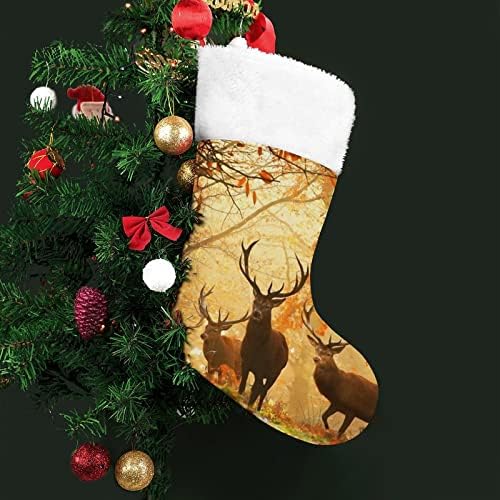 Дивата Природа Milu Елен Червени Коледни Празници Чорапи Дом Декорации за Коледната Елха Манто Окачени Чорапи