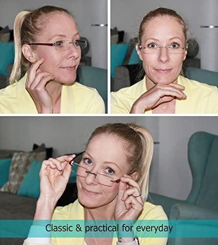 LUR 3 опаковки на метални очила за четене + 7 опаковки очила за четене без рамки (общо 10 двойки ридеров + 2,25)