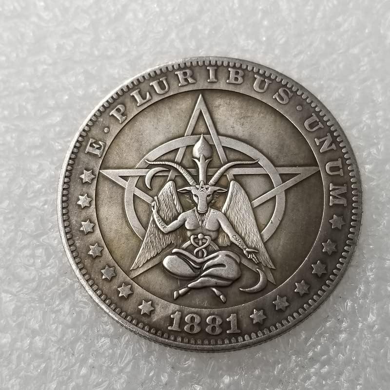 QINGFENG Антикварное Занаят Скитник сребърно покритие Монета 1881CC Монета Морган Възпоменателна Монета Монети в Чуждестранна