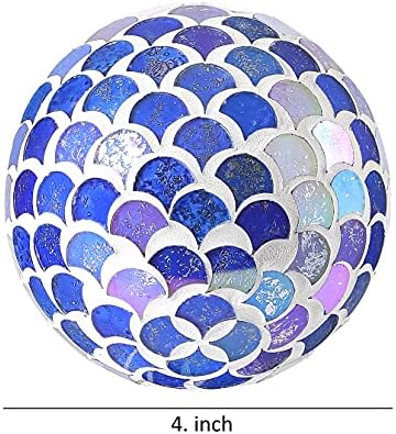 ПРЕДМЕТИ от БИТА | Декоративни топки | Комплект от 5 | Стъклени Мозаичных топки | Диаметър 3 инча | (злато) и декоративни топки Комплект от 3 Стъклени Мозаичных Сферични