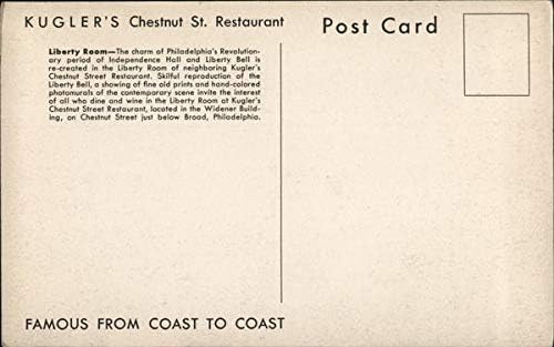 Ресторант Kugler's Chestnut Street Филаделфия, Пенсилвания, Пенсилвания Оригиналната Антични Картичка