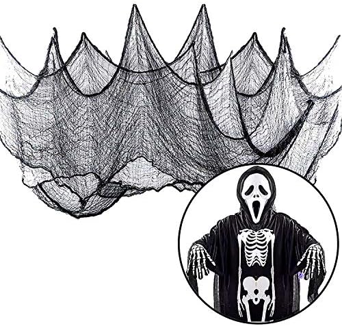 12 Броя Зловещата Черна кърпа на Хелоуин (30 × 72 инча) за украса на парти в чест на Хелоуин и Зловеща Тематични партита в чест