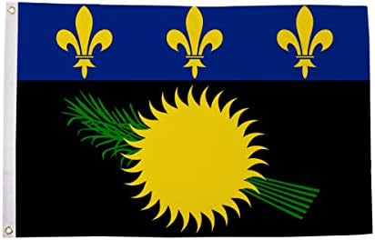 ФЛАГ AZ Флаг Гваделупы 3' x 5' - Знамена френската област Гваделупа 90 x 150 см - Банер 3x5 фута