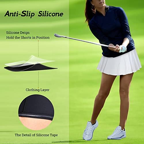 Дамски Поли MIRITY Tennis Golf Running Active Skorts с задържащ силиконова подплата и 7 джобове