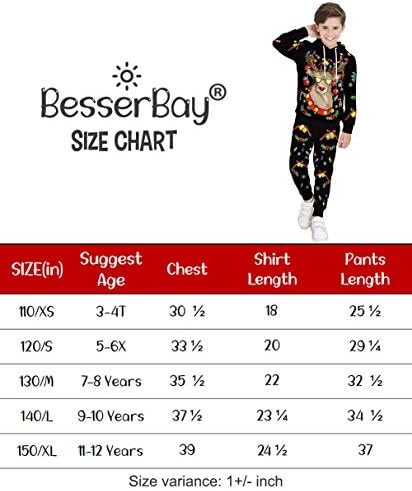 Комплект Коледно Грозно блузи за момчета BesserBay с джобове 4-12 Години