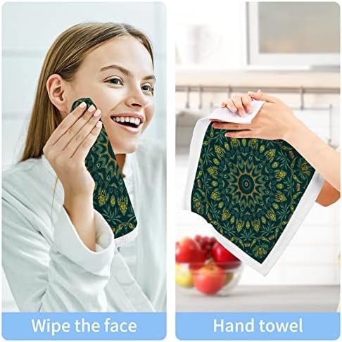 Комплект кърпички за миене на съдове ALAZA Colorful Мандала (2) - Опаковка от 6 Памучни Кърпички за лице, е добре Абсорбиращи и мека