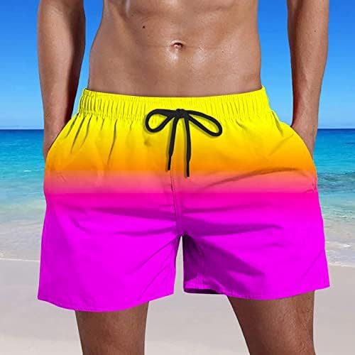 Къси панталони Мъжки Ежедневни Летни Плажни Къси Панталони Голям и Висок Растеж, Забавни Топене с равен брой гласове-Боя,