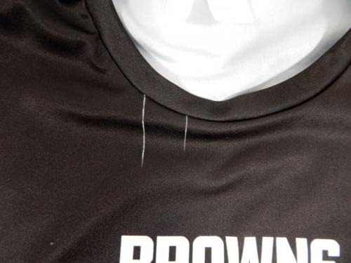 Cleveland Browns 31 Използван В играта Кафява Тренировочная Риза Джърси L DP45245 - Използваните В игрите NFL Тениски Без подпис