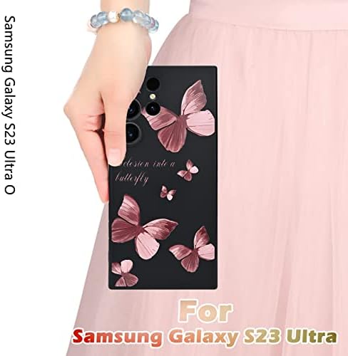 Калъф Aleviker за Samsung Galaxy S23 Ultra Case 5G 6,8сладка пеперуда, Мек Силикон устойчив на удари Защитен калъф, Съвместим