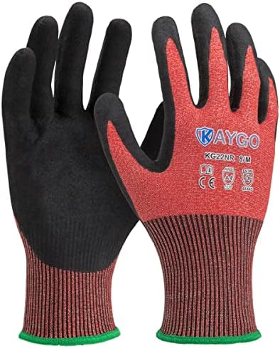 Работни ръкавици KAYGO, устойчиви На гумата KG22NB, ANSI Cut Level A4, С микро-Финишным нитриловым покритие, може да се пере в