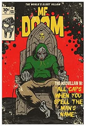 Darxan MF Doom Плакат Madvillian Корица на албума Платно, монтиран на стената Артистичен Интериор, Принт, Картини за Всекидневна,