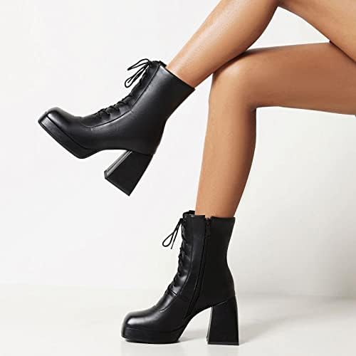 oiangi / Дамски обувки не сужающемся надолу масивна обувки с квадратни пръсти; Модни Обикновена Непромокаеми Обувки на платформа със странични