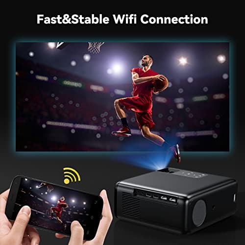 Rayfoto Wi-Fi Bluetooth Проектор, 9500L HD Native дисплей с диагонал на екрана 1080P 300 , видео проектор с поддръжка на