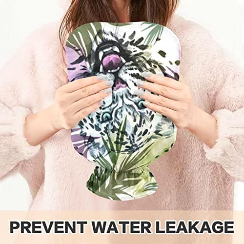 Бутилки с гореща вода с капак Тайгърс Tropical Leaves Пакет с топла вода за Облекчаване на болки, Артрит, Възпалени мускули, Уреди