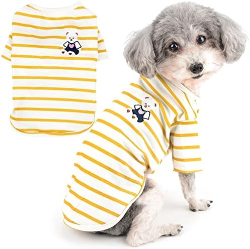 Шарени ризи за малки кучета Zunea, Пролетно-летни Тениски, Мека Дишаща Облекло за Кутрета, Базова Тениска, Еластична, Дрехи за