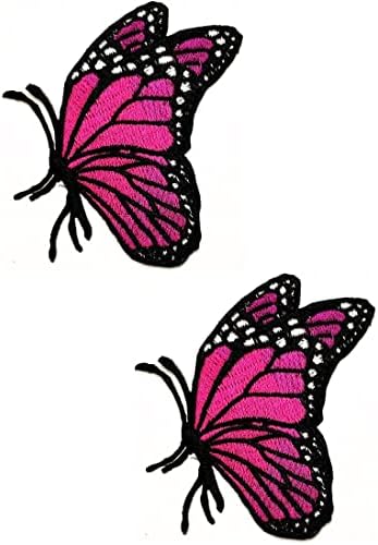 Салфетки Плюс 2 елемента. Сладки Животни Пеперуда Карикатура Кръпка Розова Пеперуда Стикер Занаят Петна САМ Бродирана Апликация