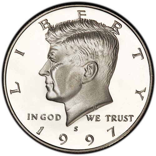 Монетен двор на САЩ, 1997 г., с плакированным покритие Kennedy Half Dollar Choice Без лечение