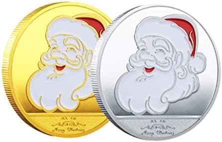 Amosfun 2 бр. Коледен Подарък Монета на Дядо Елен Модел Монета Колекция от Коледни Изкуства Монети Вечерни Празничен Подарък Чанта