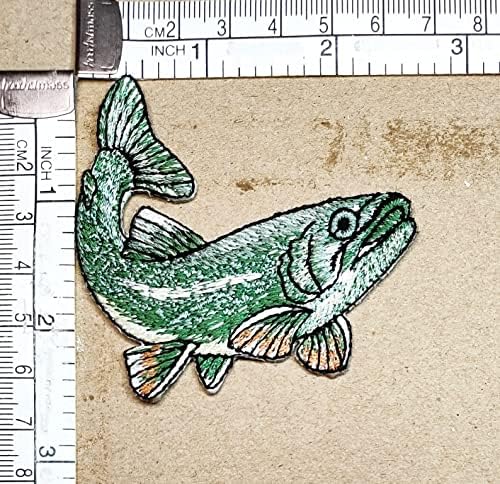 Салфетки Плюс 2 елемента. Зелена Риба Костур Карикатура Шият Желязо на Заплатке Бродирана Апликация на плавателни съдове Дрехи