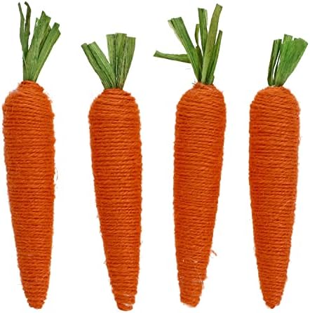 Моркови от коноп пролетта и великден плат за бродерия - 4 броя с височина 6 см