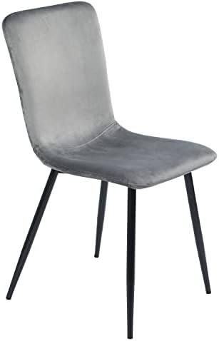 Мебелен Комплект от 4 Скандинавските Кадифени Столове с Удобен Акцент върху Седалка, Здрави Метални Крака за Кухня, Всекидневна, Трапезария,