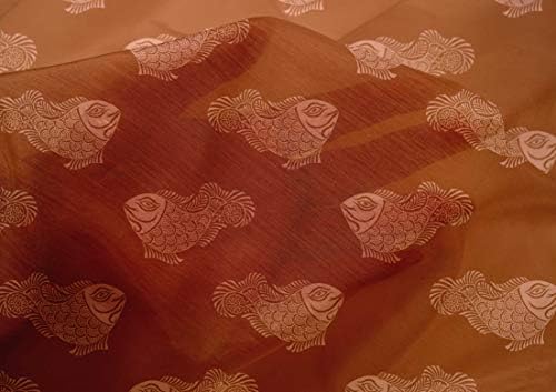 В памучна коприна тъкани oneOone с принтом под формата на рибено блок, шевна плат с ширина 42 инча