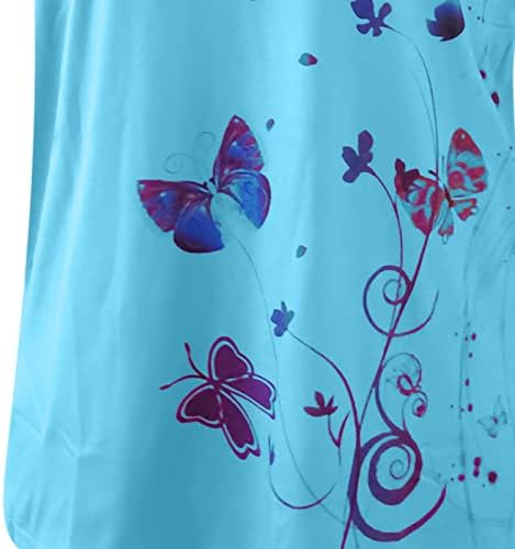 Къс Ръкав 2023 Vneck Пеперуда С Цветен Модел на Свободния Намаляване на Тениска Свободно Намаляване на тийнейджърките, Памук