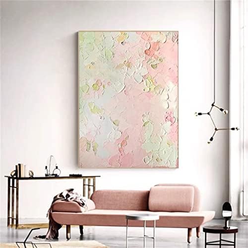 LIRUXUN Розово-Сиво Платно, Декоративна Живопис, Абстрактна Живопис на Големия Размер, Ръчно Рисувани с маслени Бои, за Офис,