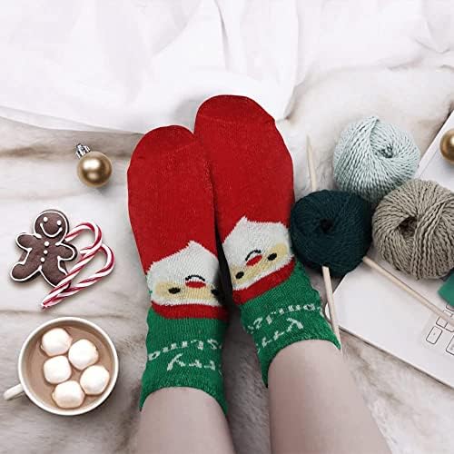 Коледни чорапи за децата, 5 чифта Унисекс, Коледни Чорапи за екипажа, Зимни Забавни Памучни Чорапи, Детски Коледен подарък за Момичета и Момчета