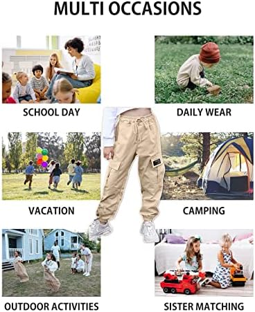 Ежедневни панталони-карго за бягане AOWKULAE за момичета и Жени, на 6 години - Женски 3XL