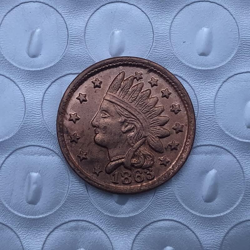 QINGFENG 1863 Американска Монета Производство на Мед Антични Монети, Чуждестранна Възпоменателна Монета Занаят 2