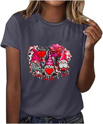 Жена Есенно Годишният Топ, Дрехи с Къс Ръкав, Модни Памучен Блуза с Кръгло Деколте и Графичен Дизайн на Тениска за Момичета, PQ, PQ