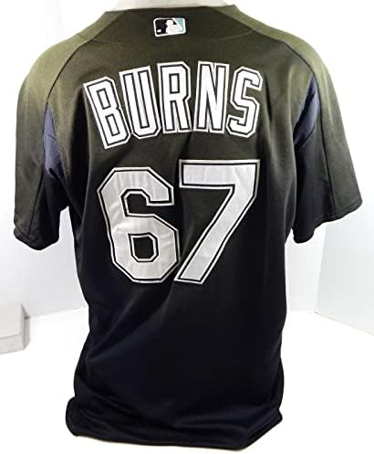 2003-06 Флорида Марлинс Грег Бърнс 67 Използвана в игра Черна Риза BP ST XL 376 - Използваните в играта тениски MLB