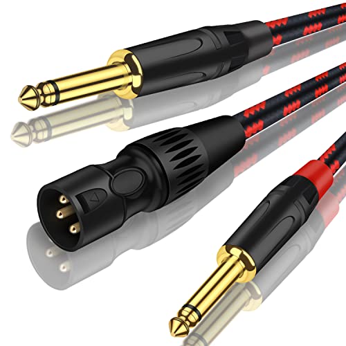 NCGGY XLR Съединители за Двойно 1/4 TS Моно Y-Разветвительному кабел, XLR Съединители за Двойно 6,35 мм TS Y-Адаптерному веригата,