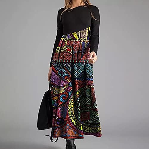 NOKMOPO Есенни рокли за жени 2022, Женски Есенно-Зимния Ежедневното Тънката Рокля от Еднакво Вълнен Плат с дълги ръкави