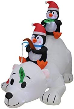 Два комплекта бижута за Коледно парти, в които се предлагат Коледни надуваеми пингвините дължина от 6 фута, ловящие бяла мечка