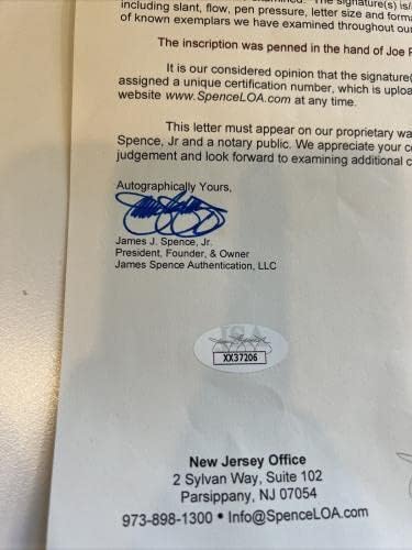 Джо Пейдж подписа Договор с Легендата на Американската лига бейзбол JSA COA Ню Йорк Янкис - Бейзболни топки с Автографи