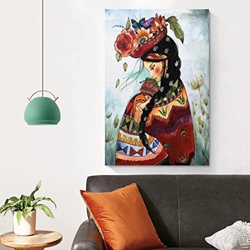 Вдъхновен от Перуанската Майка Вдъхновяваща Фигура Художествен Плакат на Стената Художествени Картини на Платно Стенен Декор Начало Декор