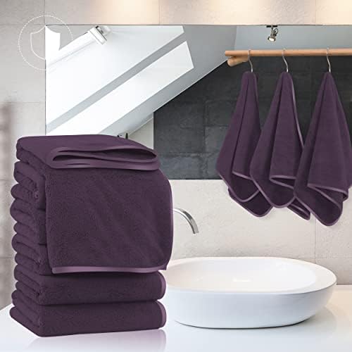 Копринени Подшитые кърпи за ръце TENSTARS за дизайн на баня - Бързо Съхнене - Ултра Мек Впитывающее кърпа от микрофибър за баня,