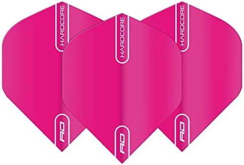Стандартен набор за хвърляне на стреличките RED DRAGON Hardcore Pink Fluoro повишена дебелина - 5 комплекта в опаковка (общо